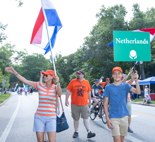 Dutch community in Parade of Flags at One World Day in the Cleveland Cultural Gardens
