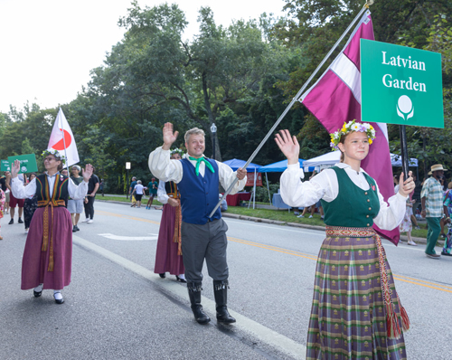 Latvian Cultural Garden in Parade of Flags on One World Day 2021
