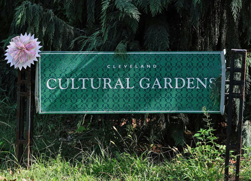 Cleveland Cultural Gardens sign on One World Day 2021