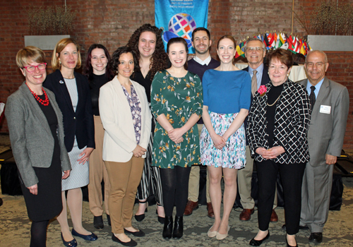 Cleveland Council on World Affairs team with past board chair Dr. Wael Khoury