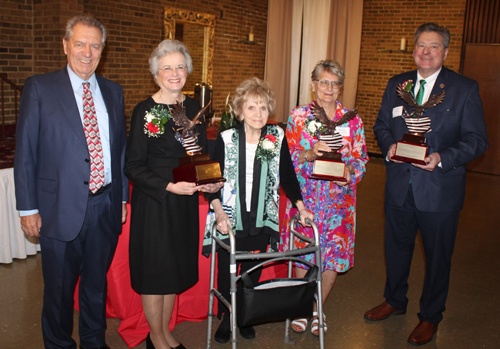 Judge Perk, Irene Morrow and the 3 honorees