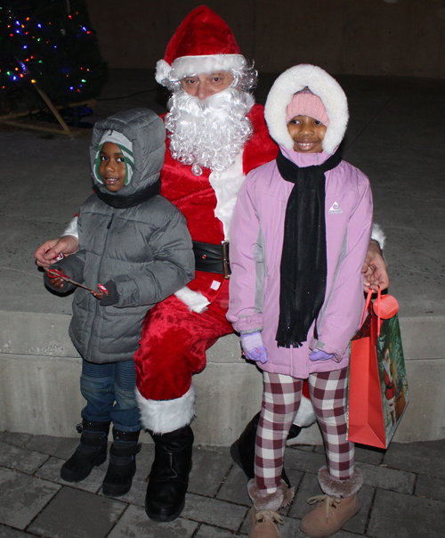 Santa with neighborhood kids