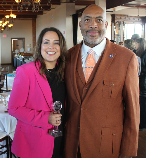 Honoree Councilwoman Jasmin Santana and Council president Blaine Griffin