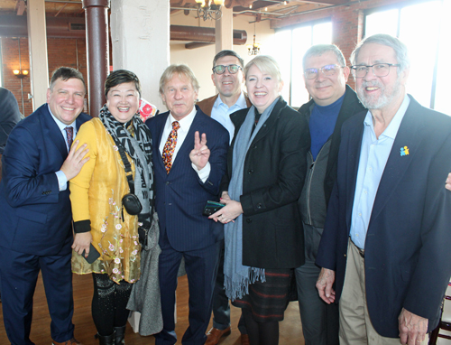 Global Cleveland President Joe Cimperman, Ying Pu, Councilman Danny Kelly, and Ukrainian group