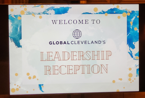 Global Cleveland Leadership Reception sign