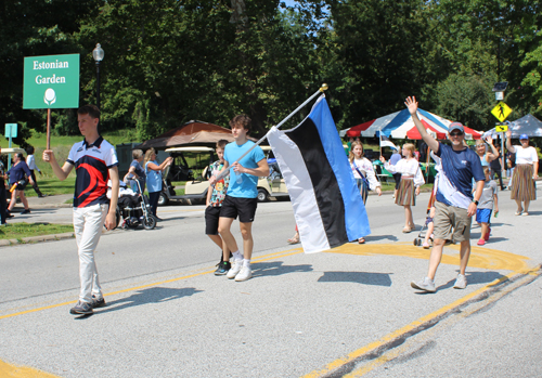 Estonian Garden in Parade of Flags on One World Day in Cleveland Cultural Gardens