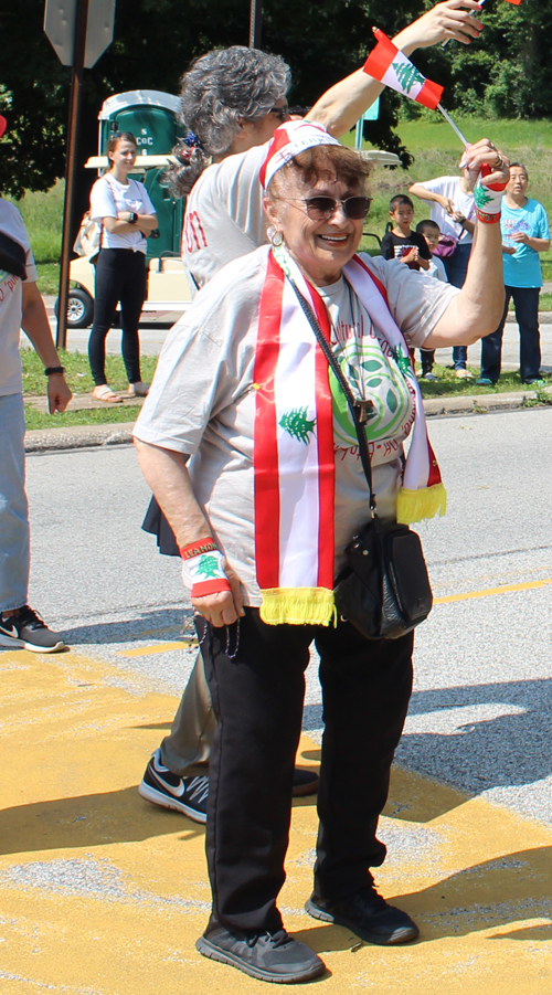 Blance Salwan from Lebanese Cultural Garden in Parade of Flags on One World Day 2023