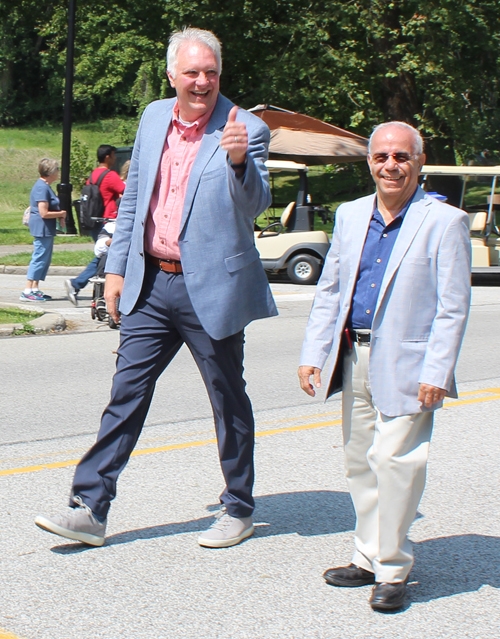 Cuyahoga County Executive Chris Ronayne walking with Cleveland Cultural Gardens Federation President Dr. Wael Khoury