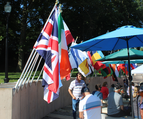 Flags in the Centennial Plaza