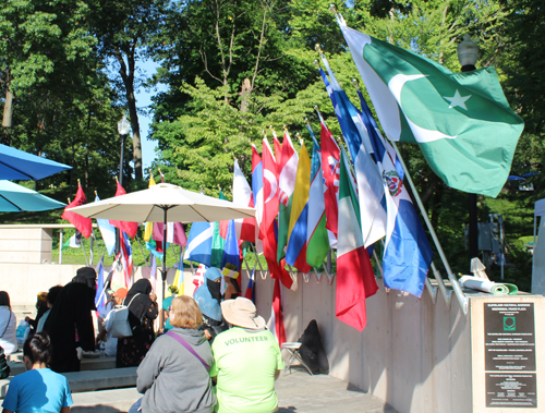 Flags in the Centennial Plaza