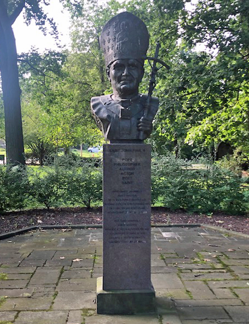 St. Pope John Paul II bust in Polish Cultural Garden