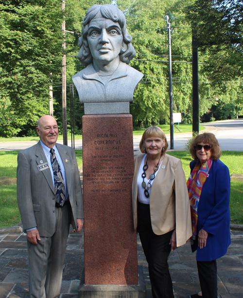 David, Stephanie and Beverly with Copernicus in the Polish Cultural Garden