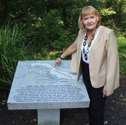 President Elect Urchick showing where her family was from