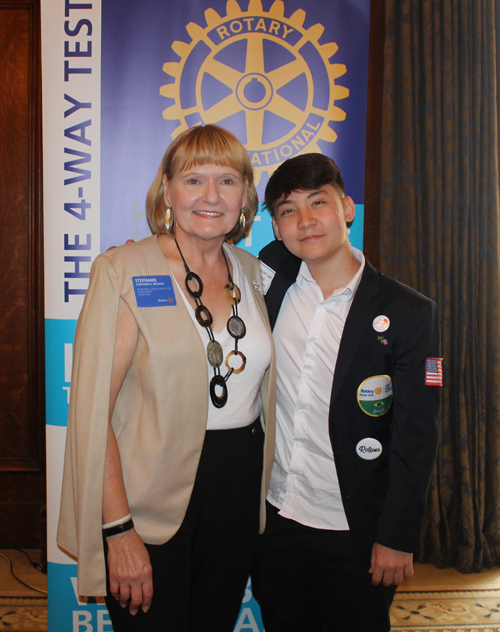 Rotary Club of Cleveland at the Union Club - posing with President Elect Stephanie A. Urchick