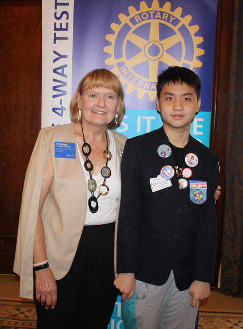 Rotary Club of Cleveland at the Union Club - posing with President Elect Stephanie A. Urchick