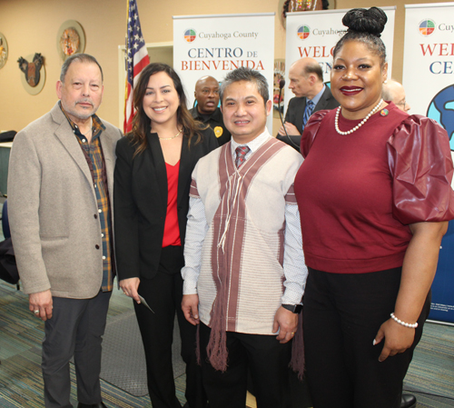 Pastor Max Rodas, Councilwoman Jasmine Santana, Thomas Khoon and Councilwoman Meredith Turner