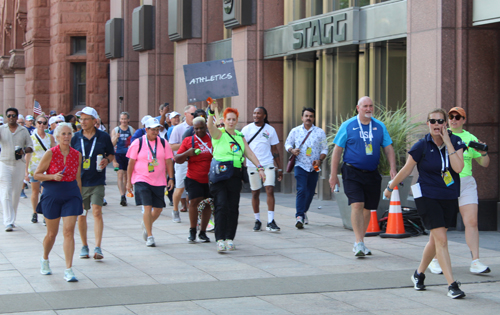 Pan Am Masters Games Athletes Parading to Mall C in Cleveland for the Welcome Celebration