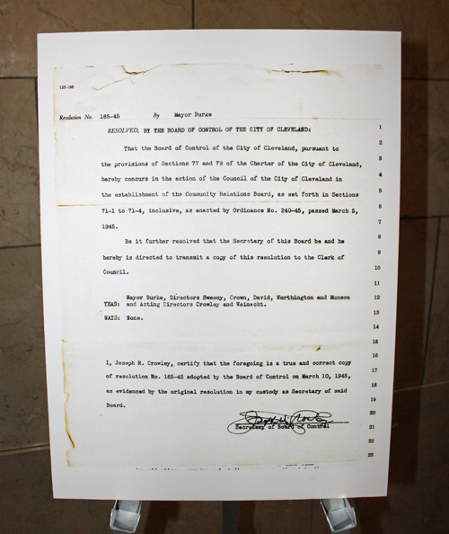 1945 Cleveland Community Relations Board Document