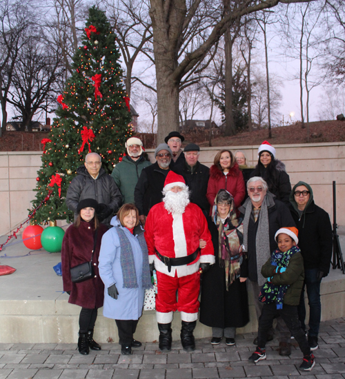 Posing at the Christmas tree