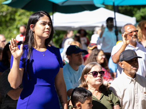 New citizens at Naturalization Ceremony at One World Day 2025