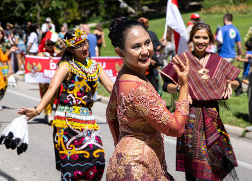 Indonesian Community in Parade of Flags at 2025 One World Day in Cleveland