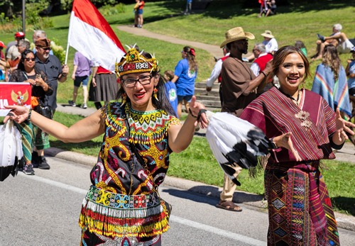 Indonesian Community in Parade of Flags at 2025 One World Day in Cleveland