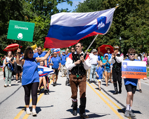 Slovenian Cultural Garden in Parade of Flags at One World Day 2025
