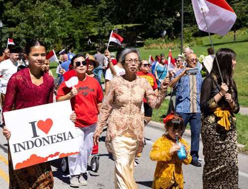 Indonesian Community in Parade of Flags at 2025 One World Day in Cleveland