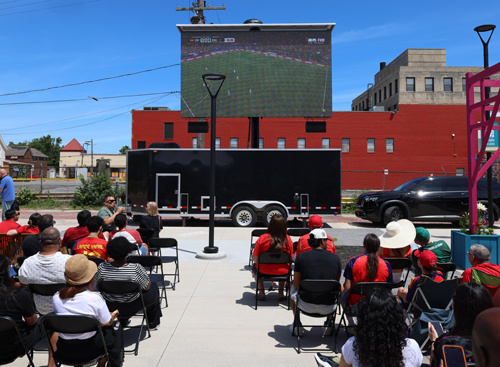 Screen at World Cup Soccer Watch Party< at CentroVilla25