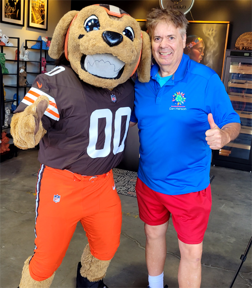 Cleveland Browns Mascot Chomps and Dan Hanson