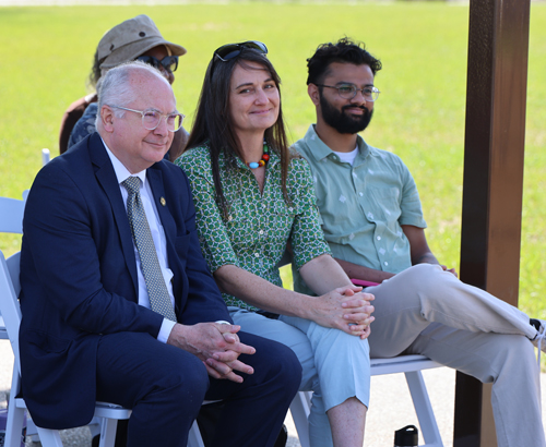 State Senator Kent Smith with Cleveland Council's Nikki Hudson and Tanmay Shah