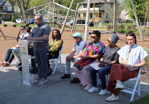 Matt Zone and speakers on Arbor Day
