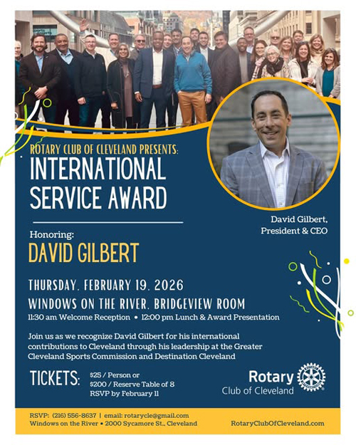David Gilbert honored by Rotary Club of Cleveland