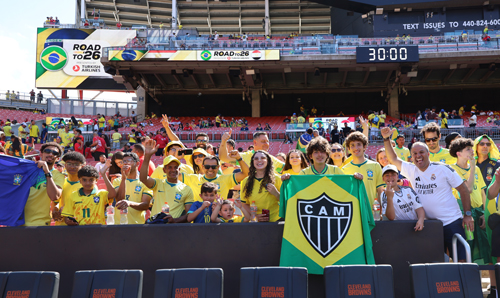 Fans of Brazil soccer at Cleveland match