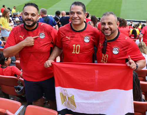 Fans of Egypt soccer at Cleveland match
