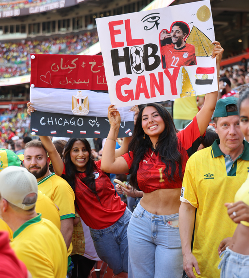 Fans of Egypt soccer at Cleveland match