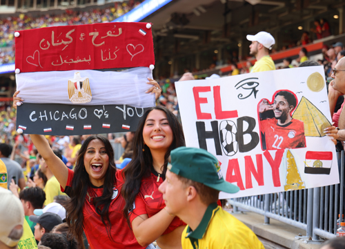 Fans of Egypt soccer at Cleveland match