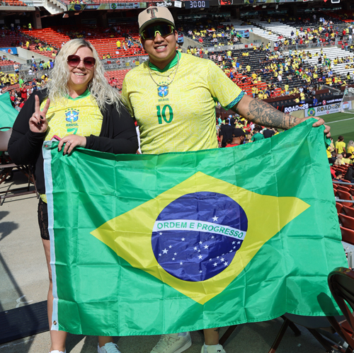 Fans of Brazil soccer at Cleveland match