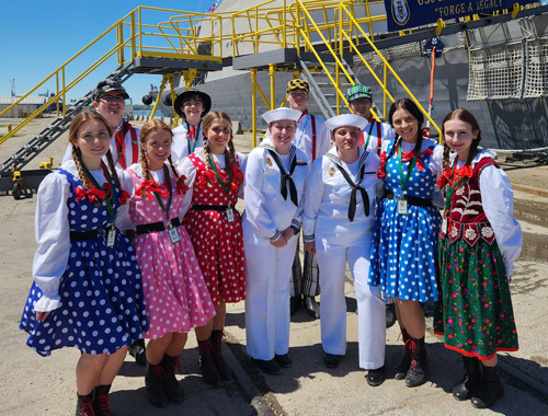 PIAST Polish Folk Song and Dance Ensemble and USS Cleveland