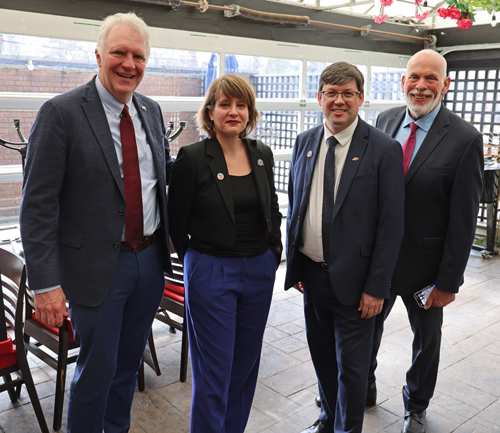 Cuyahoga County Executive Chris Ronayne, Consul General Charlotte Montel, C�dric Le Rouge and Larry Miller