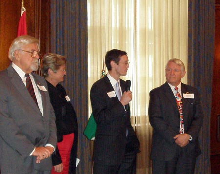 honorary French consul in Cleveland Josh Knerly addresses other consuls