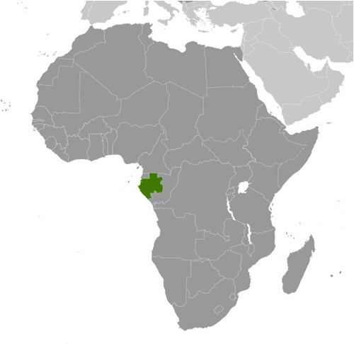 Map of Gabon in Africa