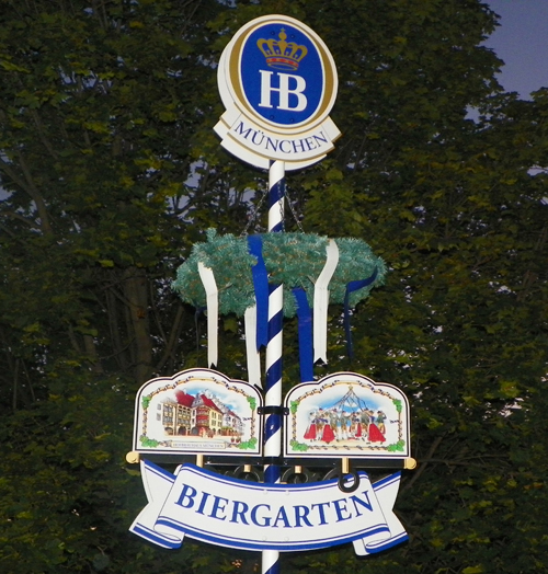 Biergarten sign at Cleveland German Cultural Center Oktoberfest