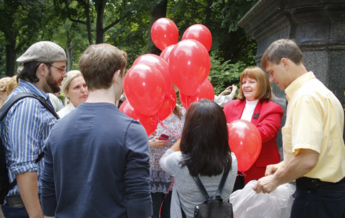 Separating 99 Red Balloons in German Cultural Garden in Cleveland