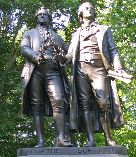 Goethe Schiller statue in the German Cultural Garden in Cleveland Ohio - (Dan Hanson photo)