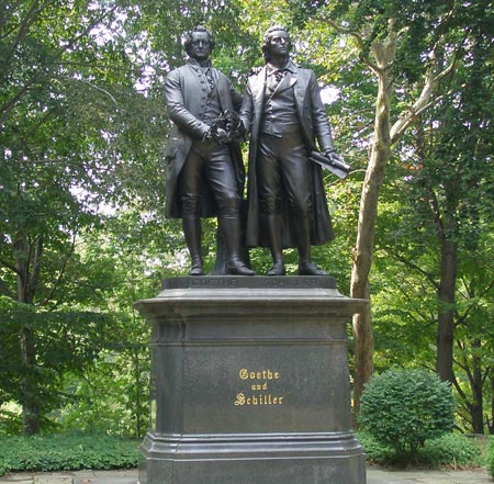 Goethe Schiller statue in the German Cultural Garden in Cleveland Ohio - (Dan Hanson photo)