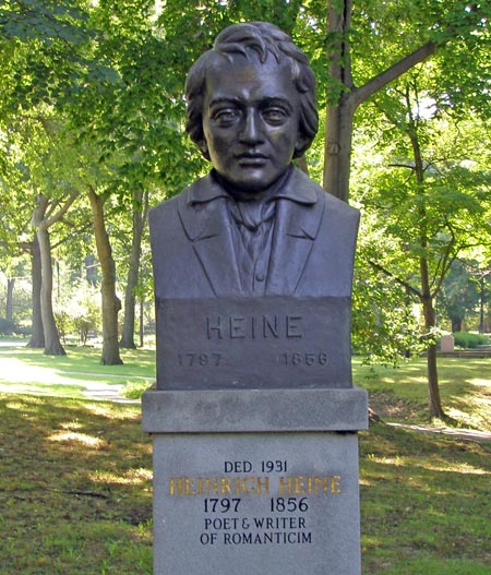 Heinrich Heine statue in German Cultural Garden in Cleveland Ohio - (photos by Dan Hanson)