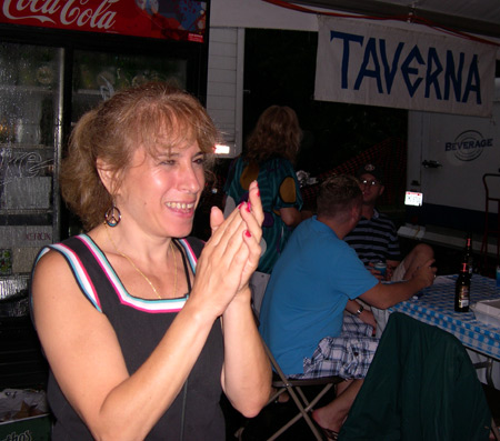 Greek woman at Taverna at Greek Fest in Cleveland