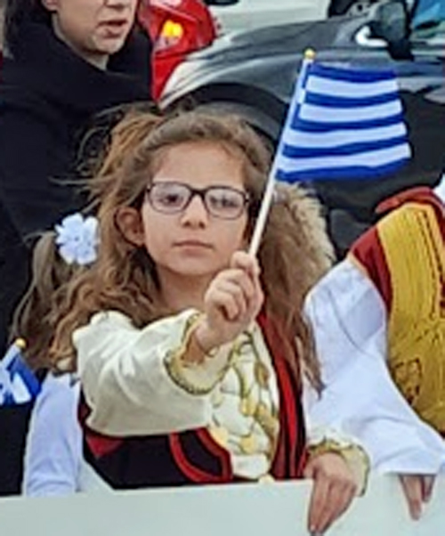 Girl with Greek flag
