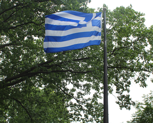 Flag of Greece in Greek Cultural Garden